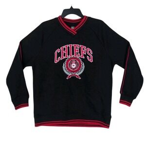 Kansas City Chiefs Sweatshirt NFL Men S Blk Red Pullover 2-Sided Logo Embroidery